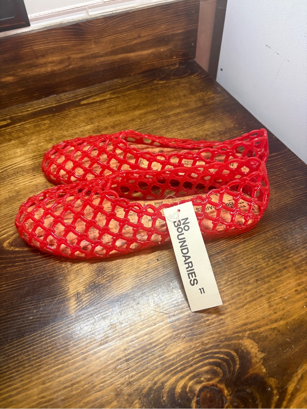 No boundaries red jelly flats size 11